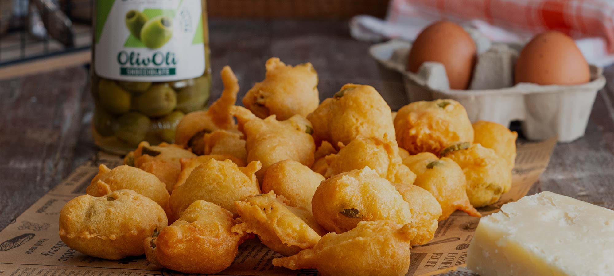 Frittelle salate con Olive verdi snocciolate Saclà